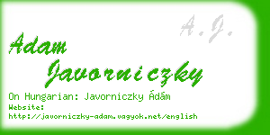 adam javorniczky business card
